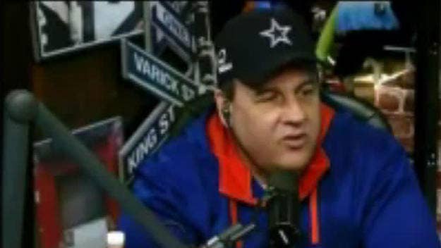 "Mike in Montclair" calls Chris Christie a "fata**" during heated sports radio on-air exchange.