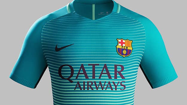 Barcelona's new kit is made from 16 recycled plastic bottles.