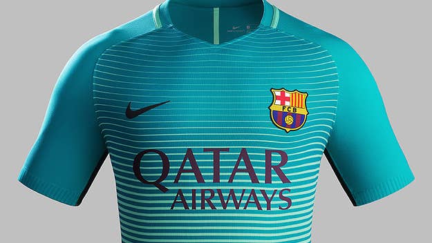 Barcelona's new kit is made from 16 recycled plastic bottles.