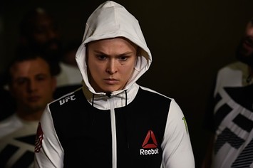 Ronda Rousey walks to the octagon.