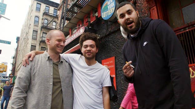 Sean Evans competes in a $10 bodega challenge with rappers Wiki and Your Old Droog.