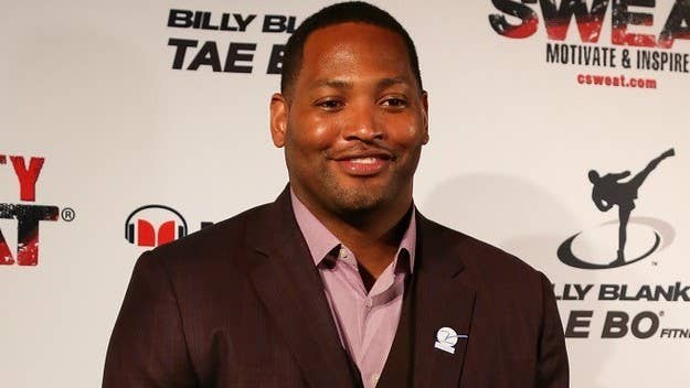Former NBA player Robert Horry was caught on camera trying to punch a man for heckling him during his son's basketball game over the weekend.
