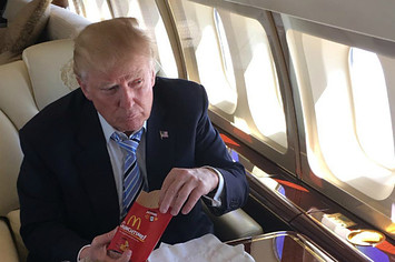 Donald Trump eating McDonald's