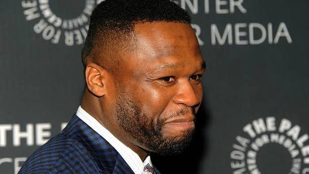 50 Cent wasn't happy to hear his name mentioned during the Mayweather/McGregor press conference on Thursday.
