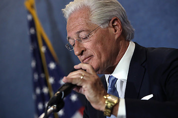 Marc Kasowitz, attorney for U.S. President Donald Trump delivers remarks