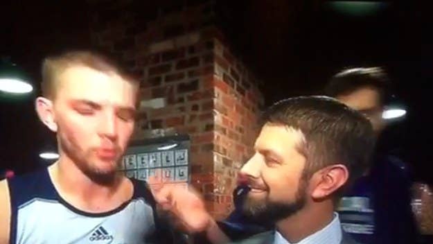 Dirk Nowitzki videobombed a recent interview with Mavericks teammate Chandler Parsons, or at least, that's what we're calling it.