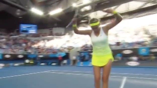At, least we think Victoria Azarenka was doing some sort of Shmoney Dance.