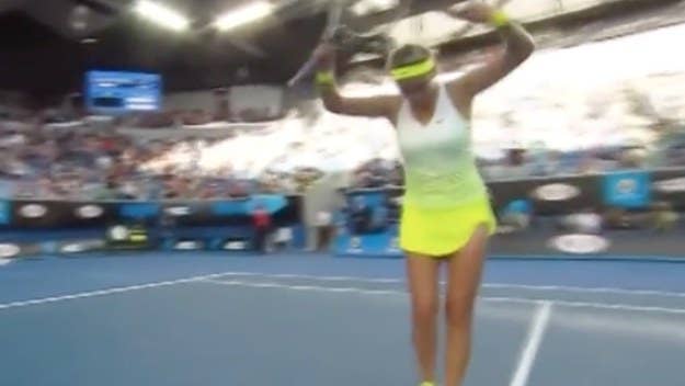At, least we think Victoria Azarenka was doing some sort of Shmoney Dance.