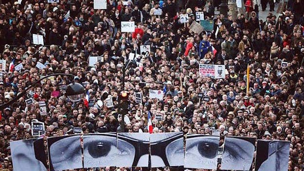 The French artist's powerful images are becoming major parts of protests around the world.