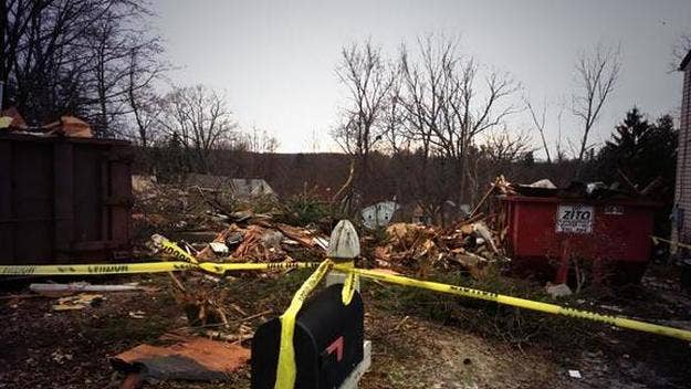 A man in upstate New York knocked down his wife's house with all her stuff inside. 