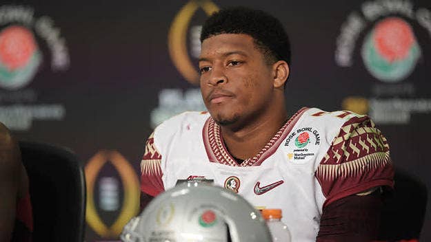 A couple Oregon players mocked Jameis Winston after the Rose Bowl with a celebratory "No Means No" tomahawk chop.