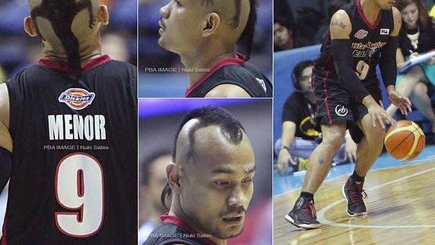 Filipino basketball player Ogie Menor just stepped out with a crazy lizard hairdo.