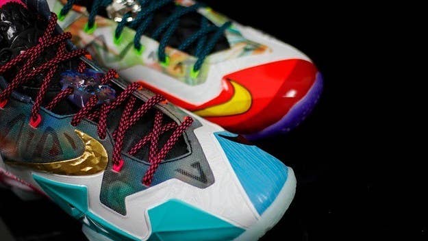 A visual breakdown of all the pieces of the LeBron XI "What The" set to release on September 13. 