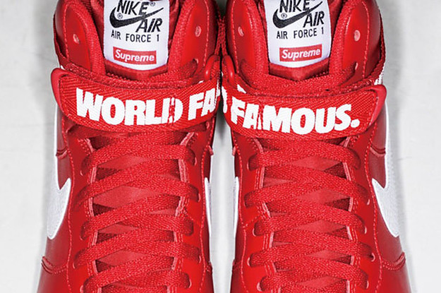 The Latest Supreme x Nike Air Force 1 High Will Have You Seeing Red |  Complex