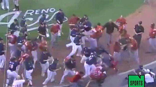 The summer's best bench-clearing brawl features ten ejections: 