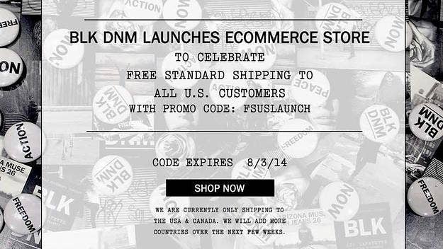 New York-based brand BLK DNM launches e-commerce, and celebrates by offering free shipping to U.S. customers. 
