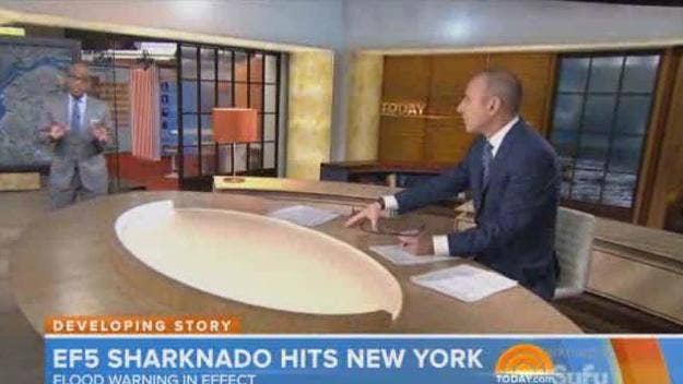 Al Roker and Matt Lauer predict the upcoming storm in this clip from "Sharknado 2."