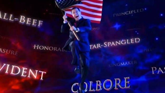 Stephen Colbert renamed himself "Colbore" during his opening credits to make fun of Gwen Stefani's Emmy gaffe. 