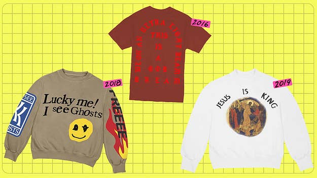 From 'The College Dropout' to ‘Yeezus’ and ’Jesus Is King,' here is a complete timeline of Kanye West’s tour merchandise.