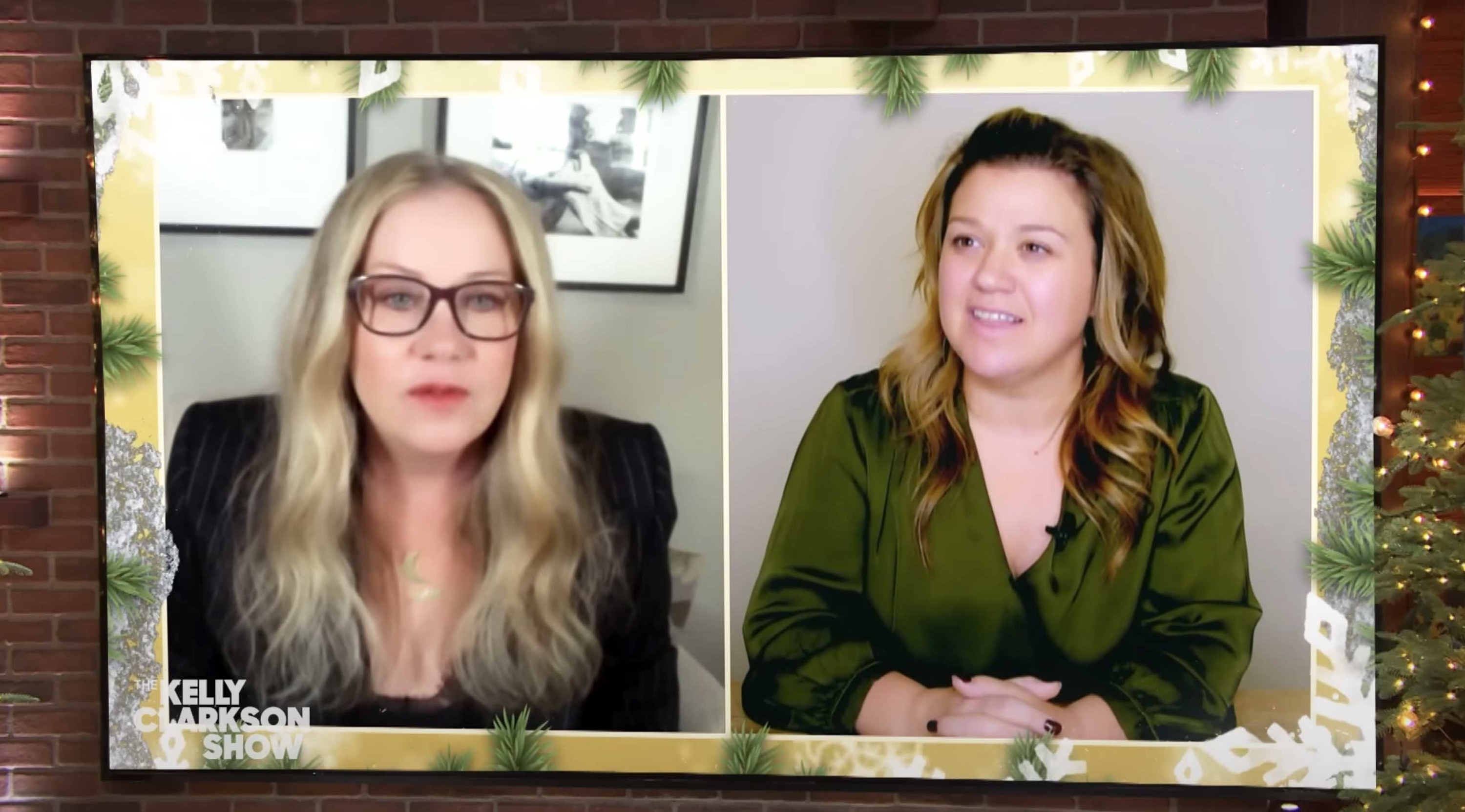 Christina and Kelly talking on the show via video