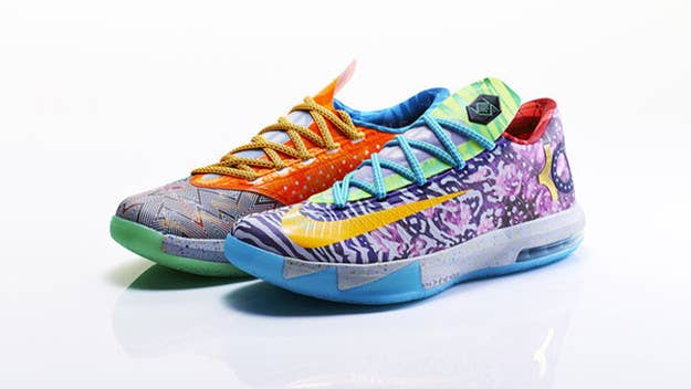 The Nike KD VI "What the KD" releases on Saturday, June 14, on Nike Store and select Nike retailers.