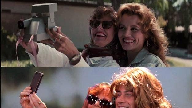 With Susan Sarandon appearing on his show, Jimmy Kimmel took the opportunity to re-recreate the "Thelma & Louise" selfie.