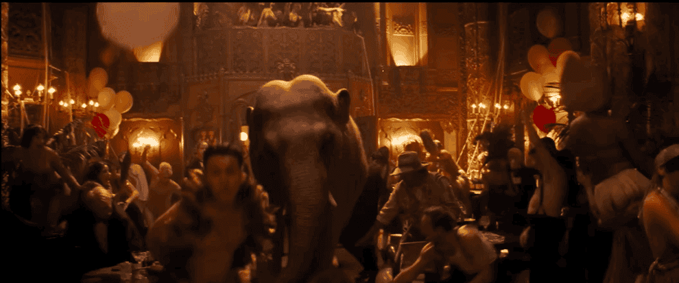 Movie gif: an elephant at a wild party