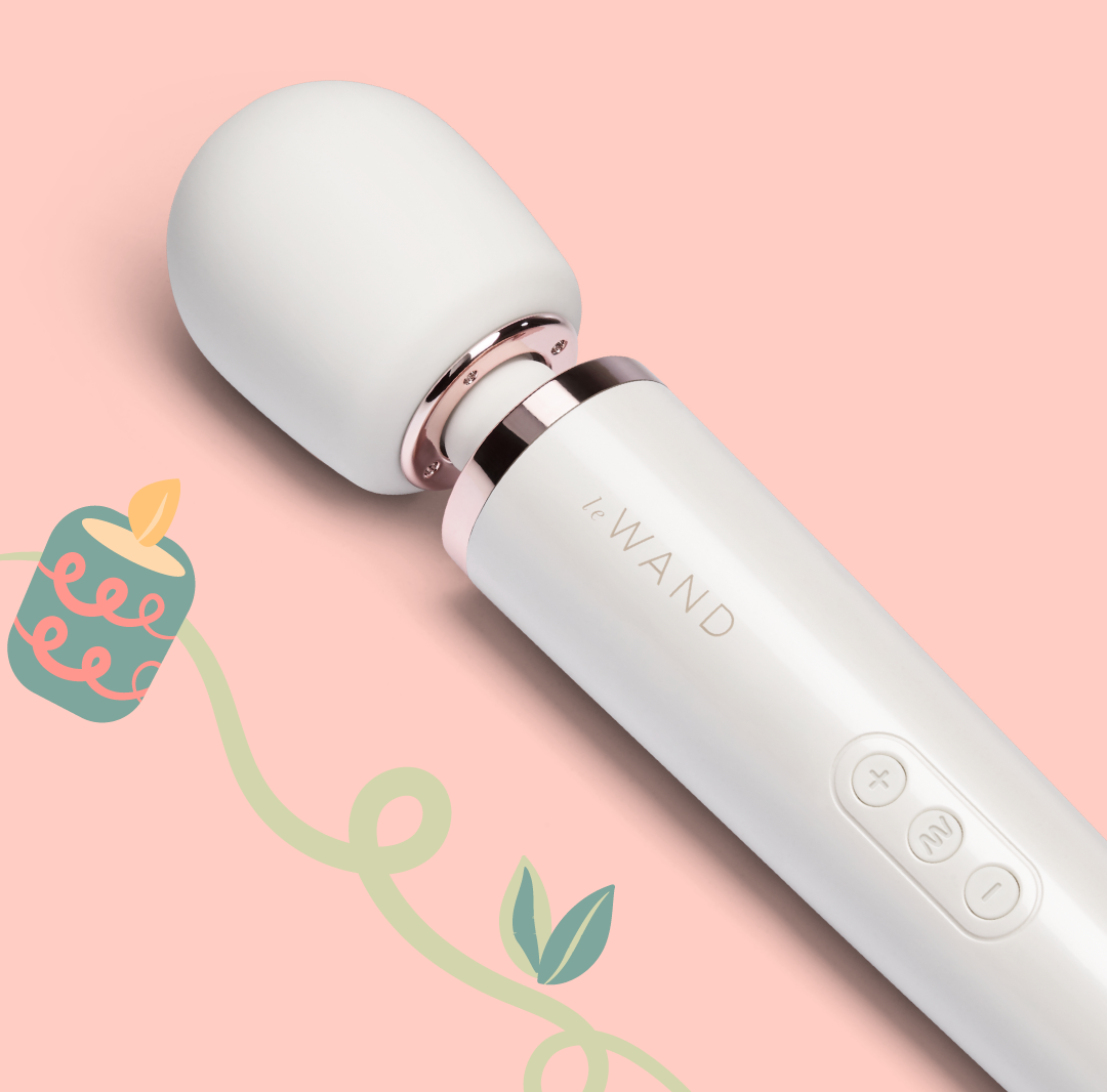 White rechargeable wand vibrator