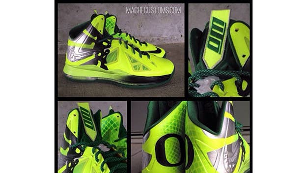 A look at the custom "Win The Day" Nike LeBron Xs created by Mache.