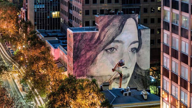 Melbourne-based street artist Rone recently completed, what's been said to be, the largest mural ever completed by a single person in Australia.