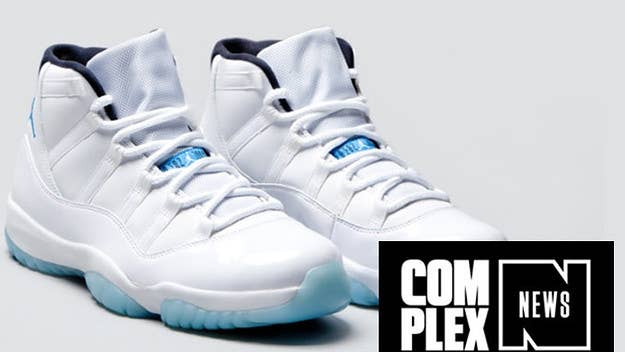 A glimpse into unauthorized factories shows fake "Legend Blue" Air Jordan XIs being made.
