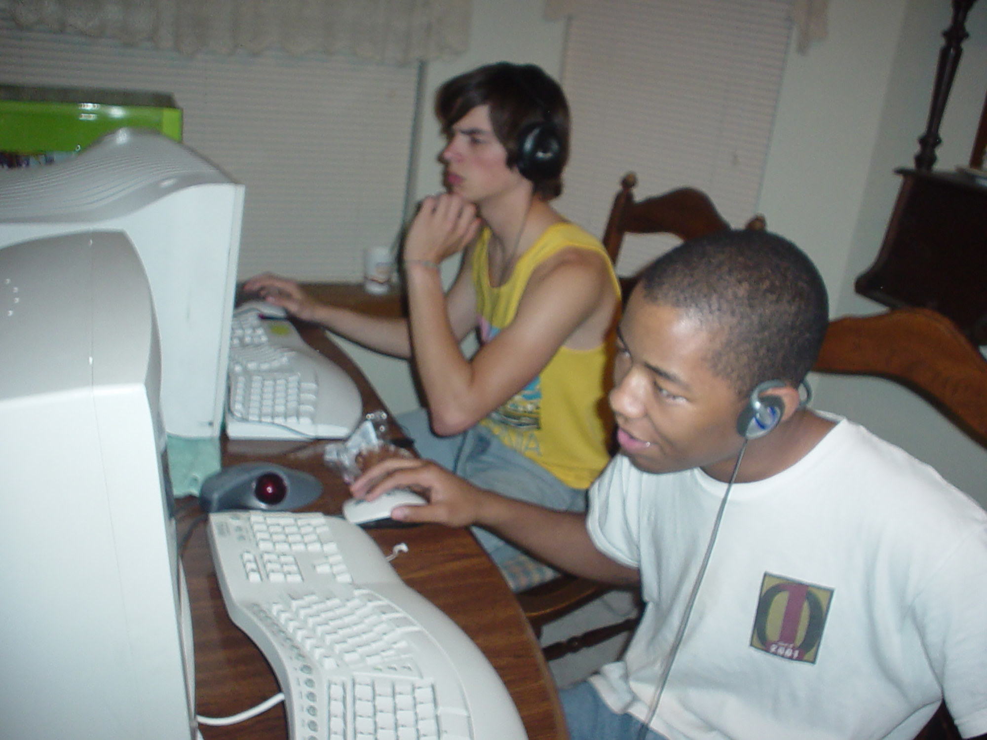 An image of people at a LAN party.