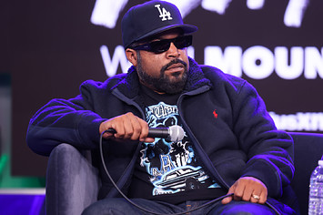 Ice Cube is seen holding a mic