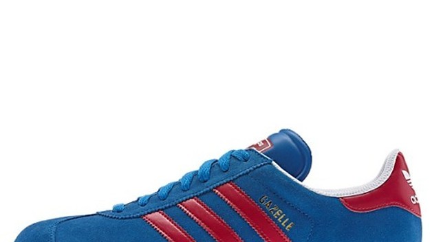 adidas gazelle blue with red stripes