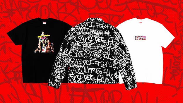 From the brand's origins in '94 to the present day, this is a history of Supreme's artist collaborations, including Rammellzee, KAWS and more.