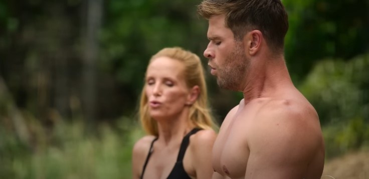 Chris Hemsworth learning breathing exercises