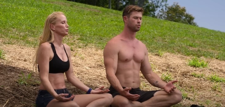 Chris Hemsworth learning to meditate