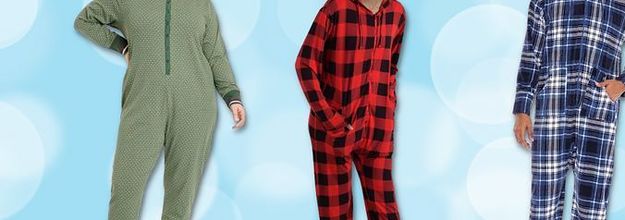Navy Blue & Green Tartan Plaid Flannel Adult Footed Pajamas: Big Feet  Onesies & Footed Pajamas