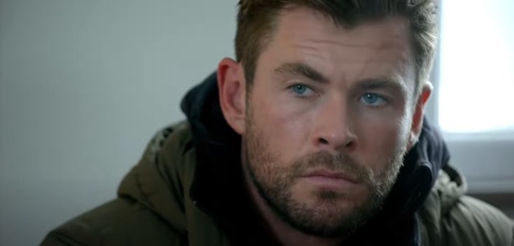 Chris Hemsworth looking serious