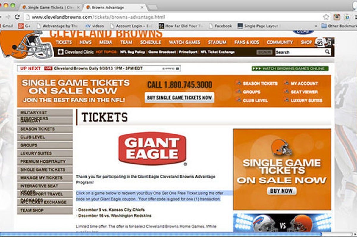 The Browns Are Offering Buy One Get One Free Tickets