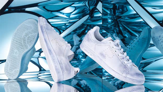 Raf Simons is back with a broken-in take on the Stan Smith, the minimal sneaker that rules them all.