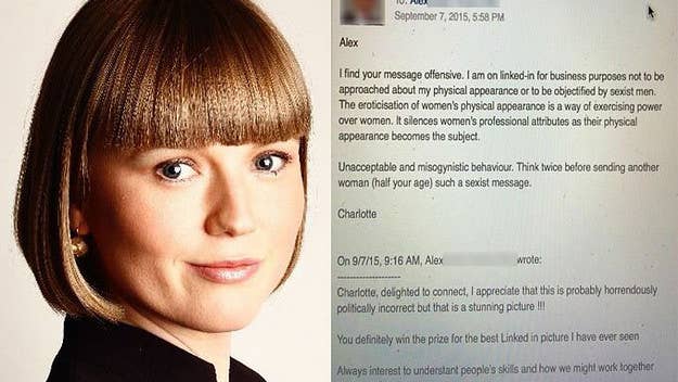A British barrister speaks out after receiving sexist LinkedIn message.