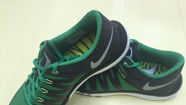 The University of Oregon gets two more pairs of PE sneakers.