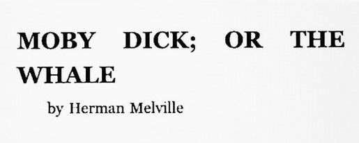 The full title of Moby Dick book