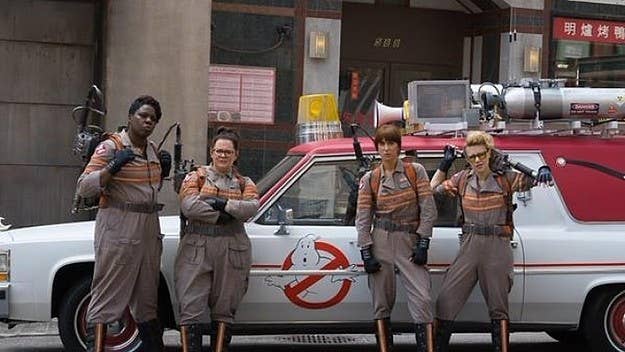 Here's another (closer) look at the new 'Ghostbusters,' featuring Kristen Wiig and company in full GB regalia.