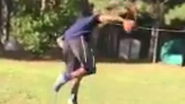 North Carolina State commit Nyheim Hines makes a one-handed catch while simultaneously doing a 720 corkscrew.