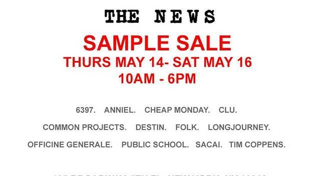 The News is hosting a sample sale this week, featuring gear by Tim Coppens, Public School, and Common Projects. 