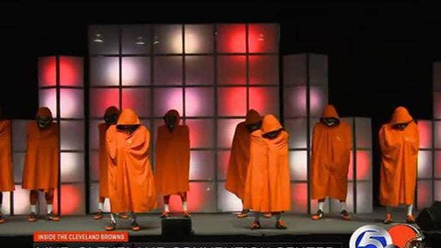 The Cleveland Browns showed off their new uniforms tonight.