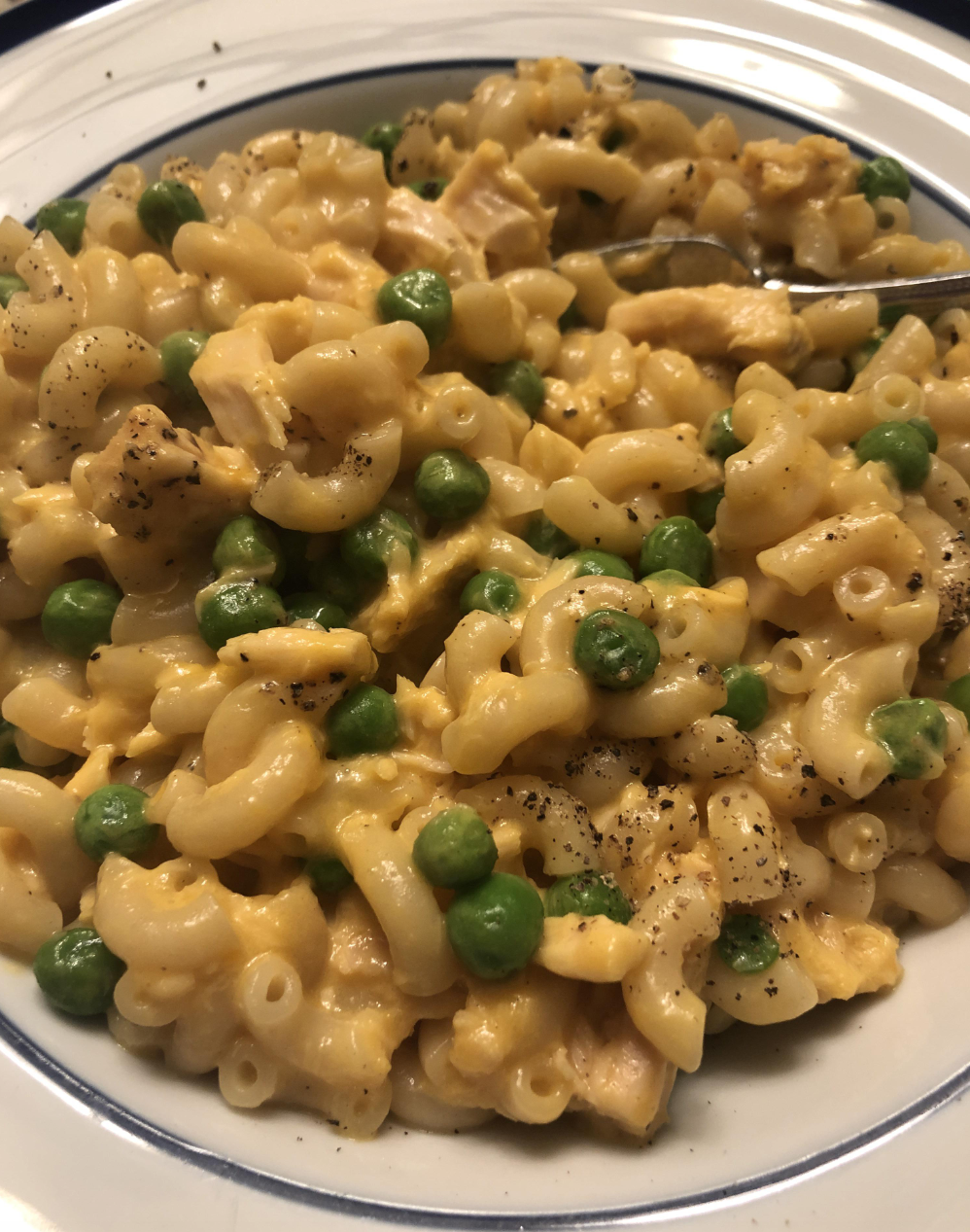 Tuna mac with peas