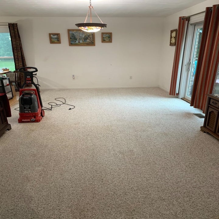 reviewer after image of the same carpet now free of stains